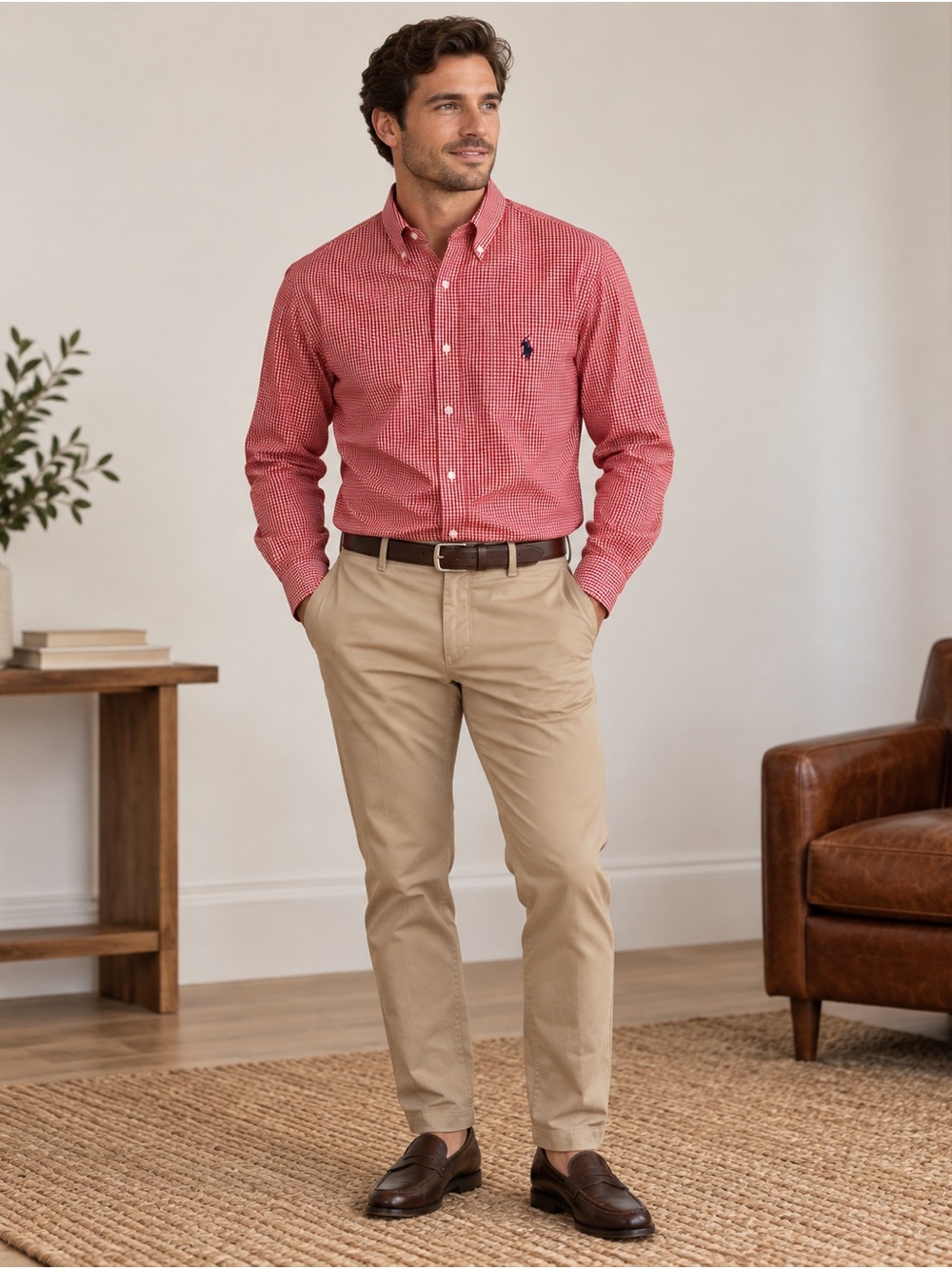 U.S. Polo Assn. Men's Red Check Button-Down Shirt